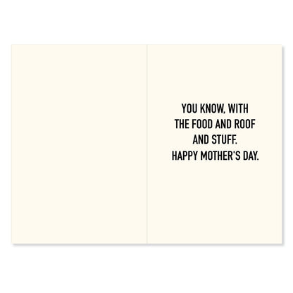 Hallmark Mother's Day Card - Keeping Me Alive interior design with printed message on cream paper.