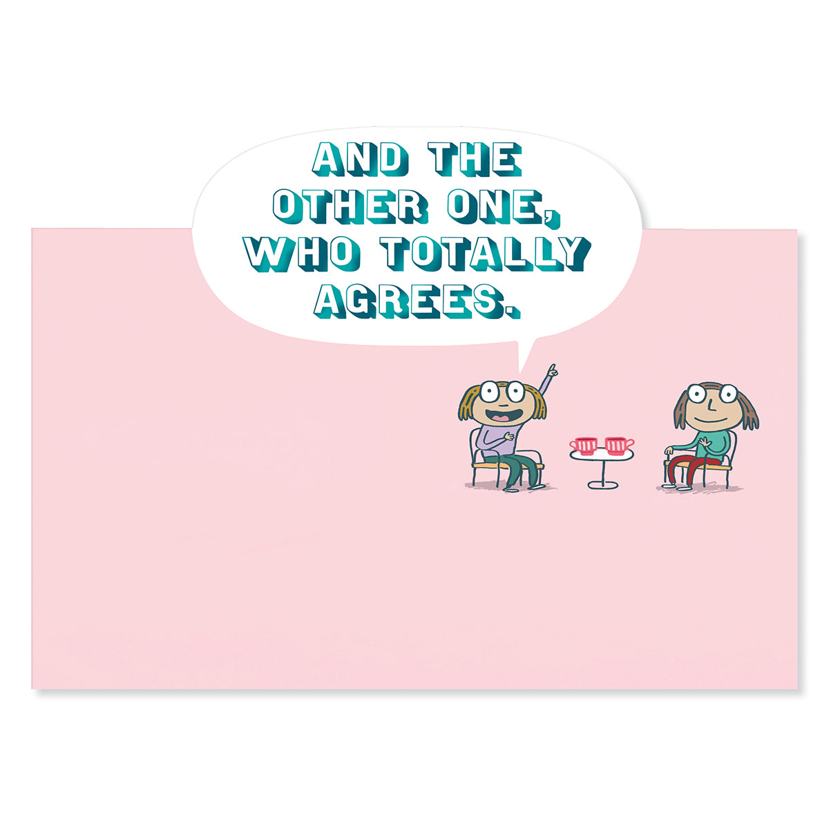 Hallmark Mother's Day Card From Both Of Us - Pretty Amazing featuring two illustrated characters sharing coffee on a pink background.