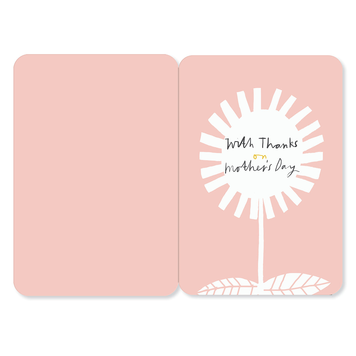 Hallmark Mother's Day Card - Love & Care, interior design, pink background, sunflower illustration with message
