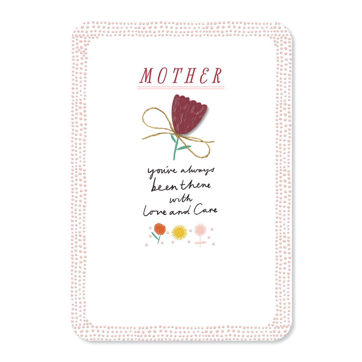 Hallmark Mother's Day Card - Love & Care featuring embossed flowers and a 3D plaque, expressing love for mother.