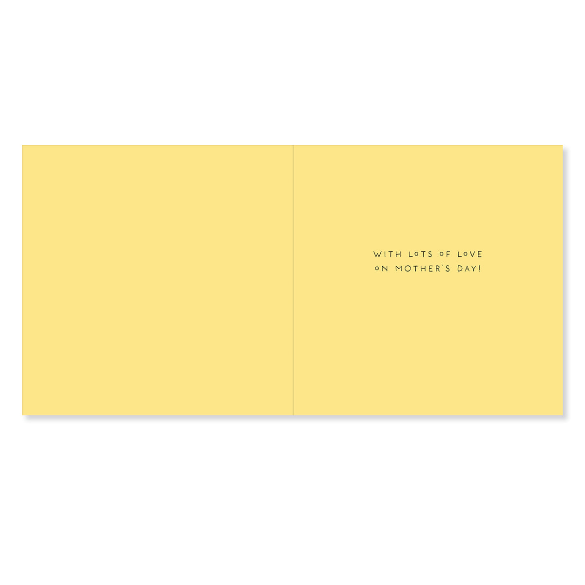 Hallmark Mother's Day Card - The Best Mummy, inside view, yellow background, message printed in decorative font