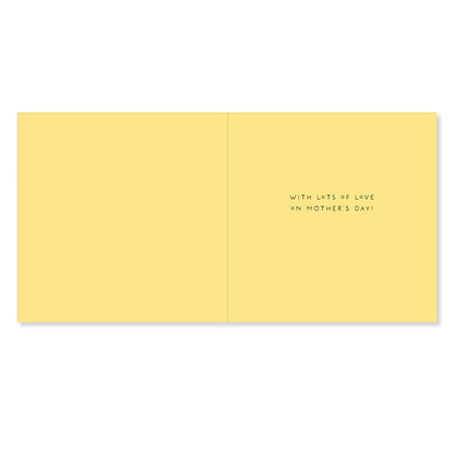 Hallmark Mother's Day Card - The Best Mummy, inside view, yellow background, message printed in decorative font
