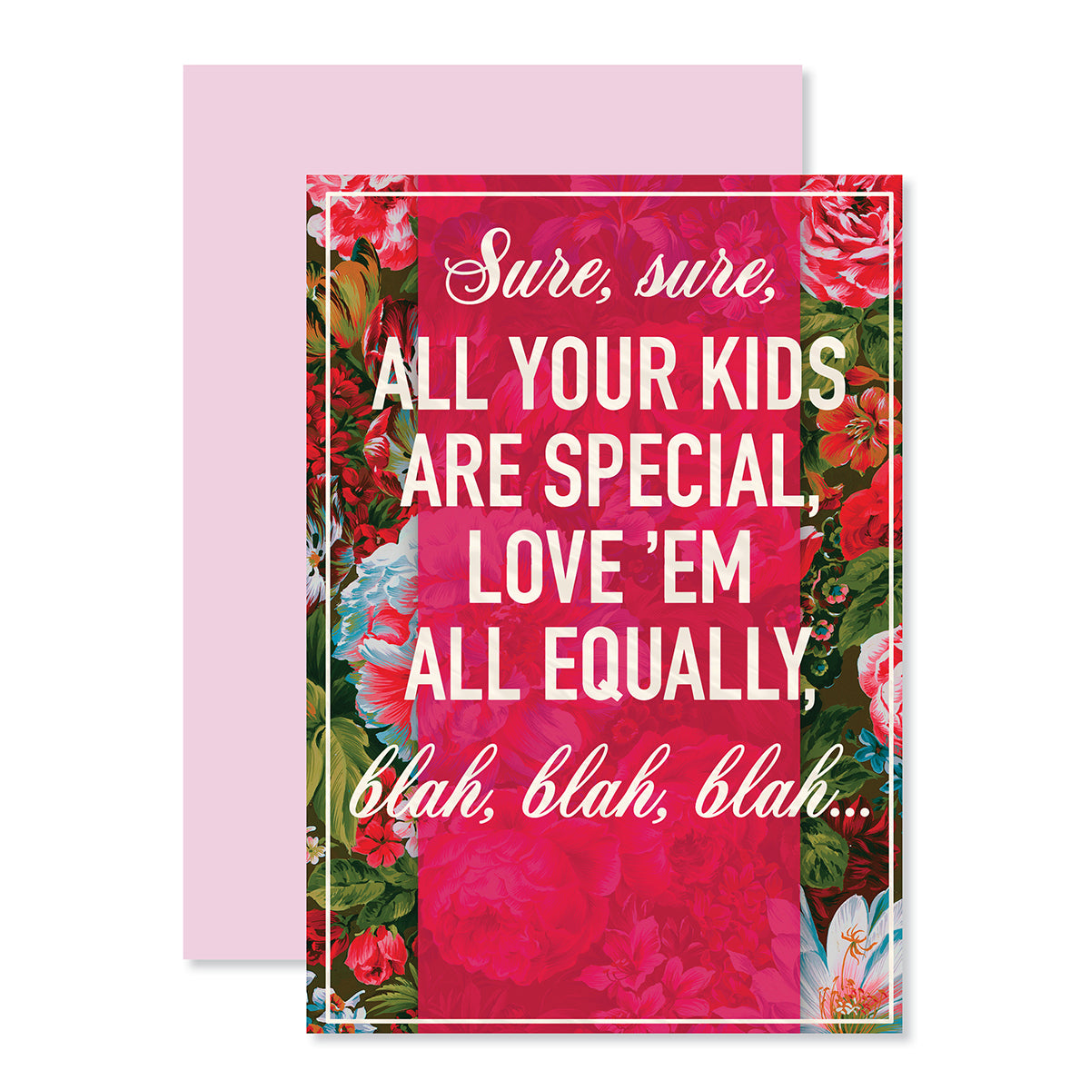 Hallmark Shoebox Mother's Day Card - Favourite Child with bright floral design and humorous text on the front.