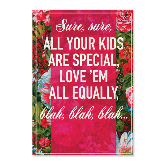 Hallmark Shoebox Mother's Day Card - Favourite Child with vibrant floral design and humorous text on front.