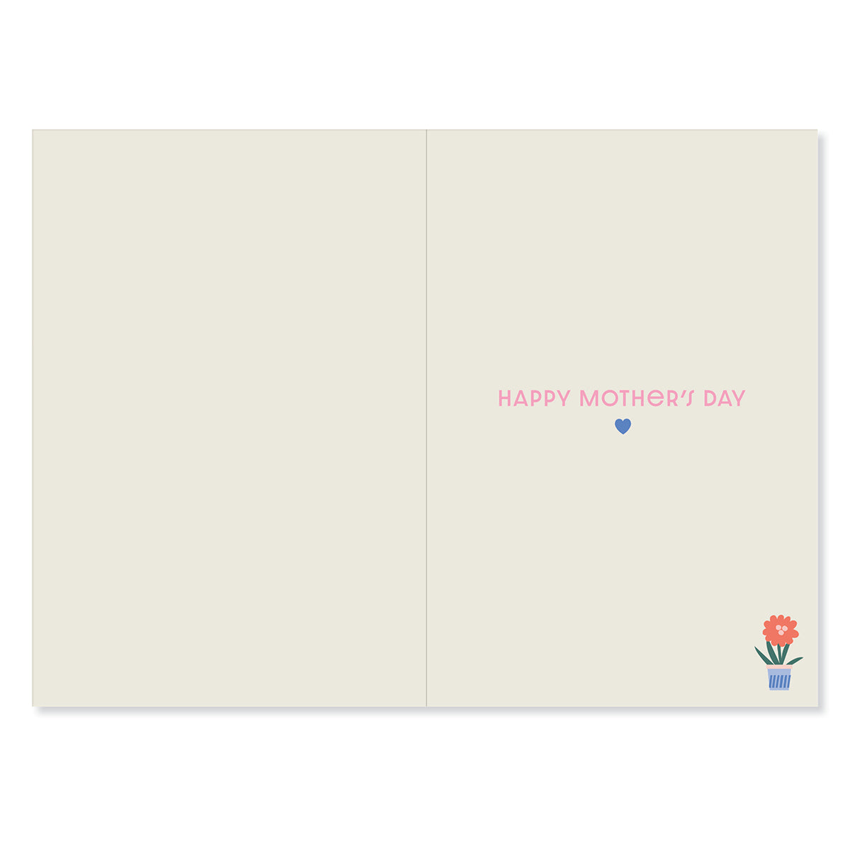 Hallmark Mother's Day Card For Nan - So Lovely, inside view with 'Happy Mother's Day' message and potted flower illustration.
