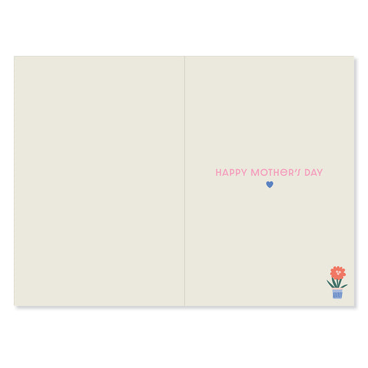 Hallmark Mother's Day Card For Nan - So Lovely, inside view with 'Happy Mother's Day' message and potted flower illustration.