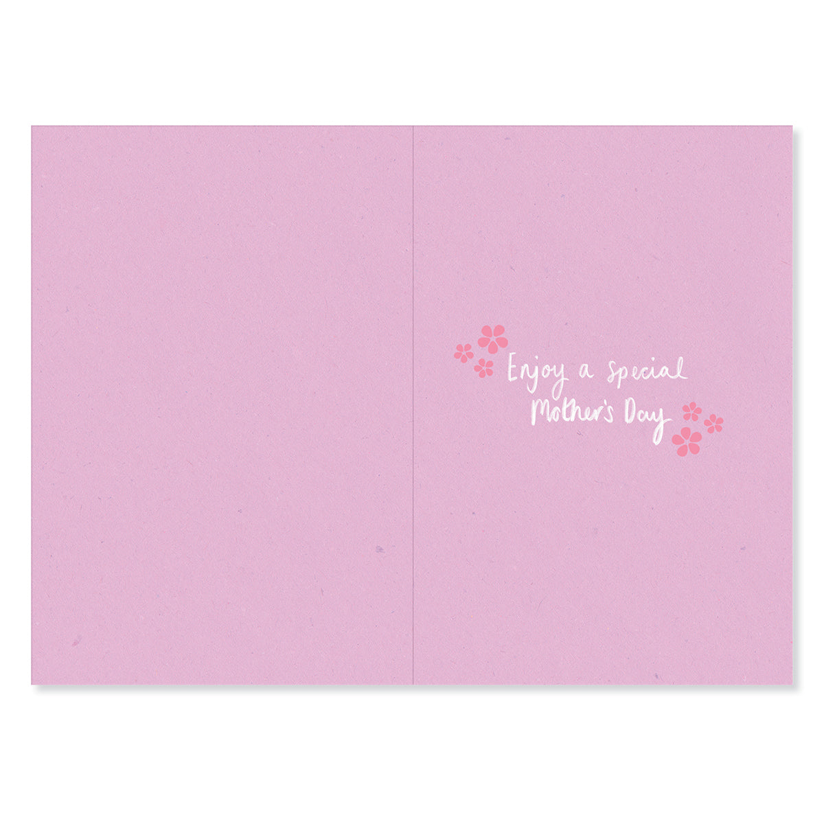 Hallmark Mother's Day Card For Nan - Lovely As Can Be, inner view with pink background, handwritten text and floral details.