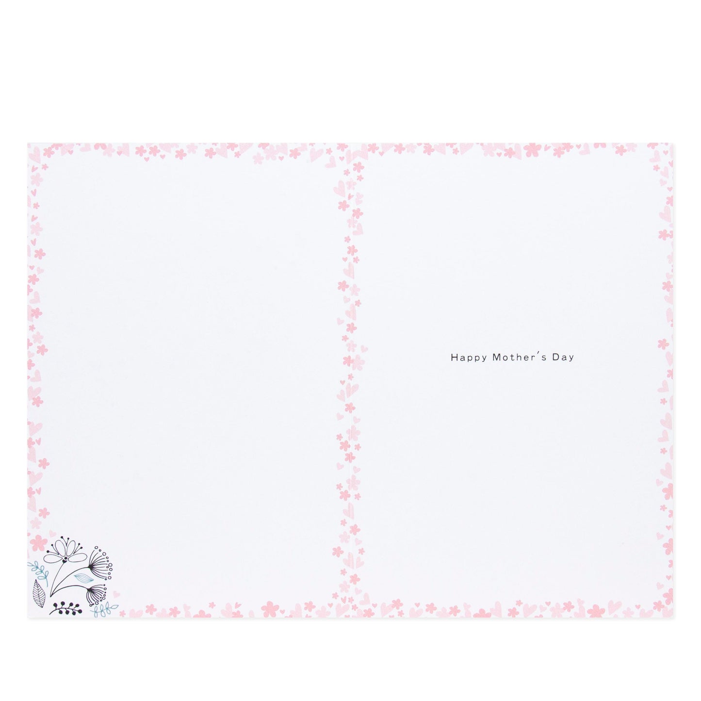 Hallmark Mother's Day Card - You're Lovely, inside view with floral border and 'Happy Mother's Day' message in centre.