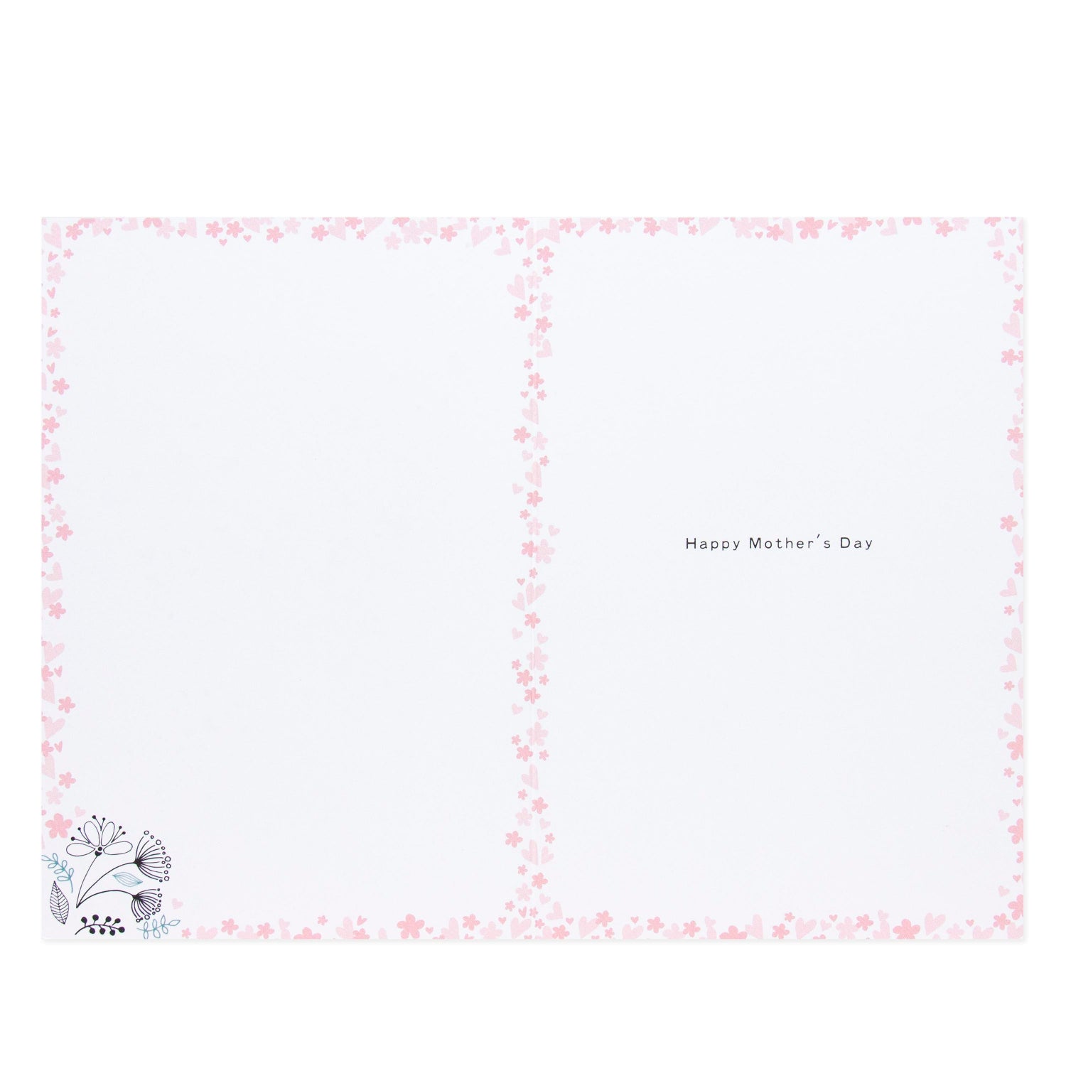Hallmark Mother's Day Card - You're Lovely, inside view with floral border and 'Happy Mother's Day' message in centre.
