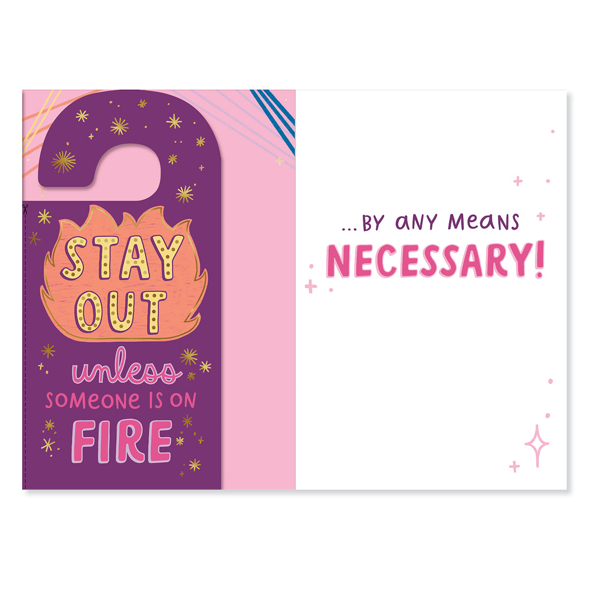 Hallmark Mother's Day Card With Removable Door Sign - Take A Little Time featuring colourful illustrations and playful text inside.
