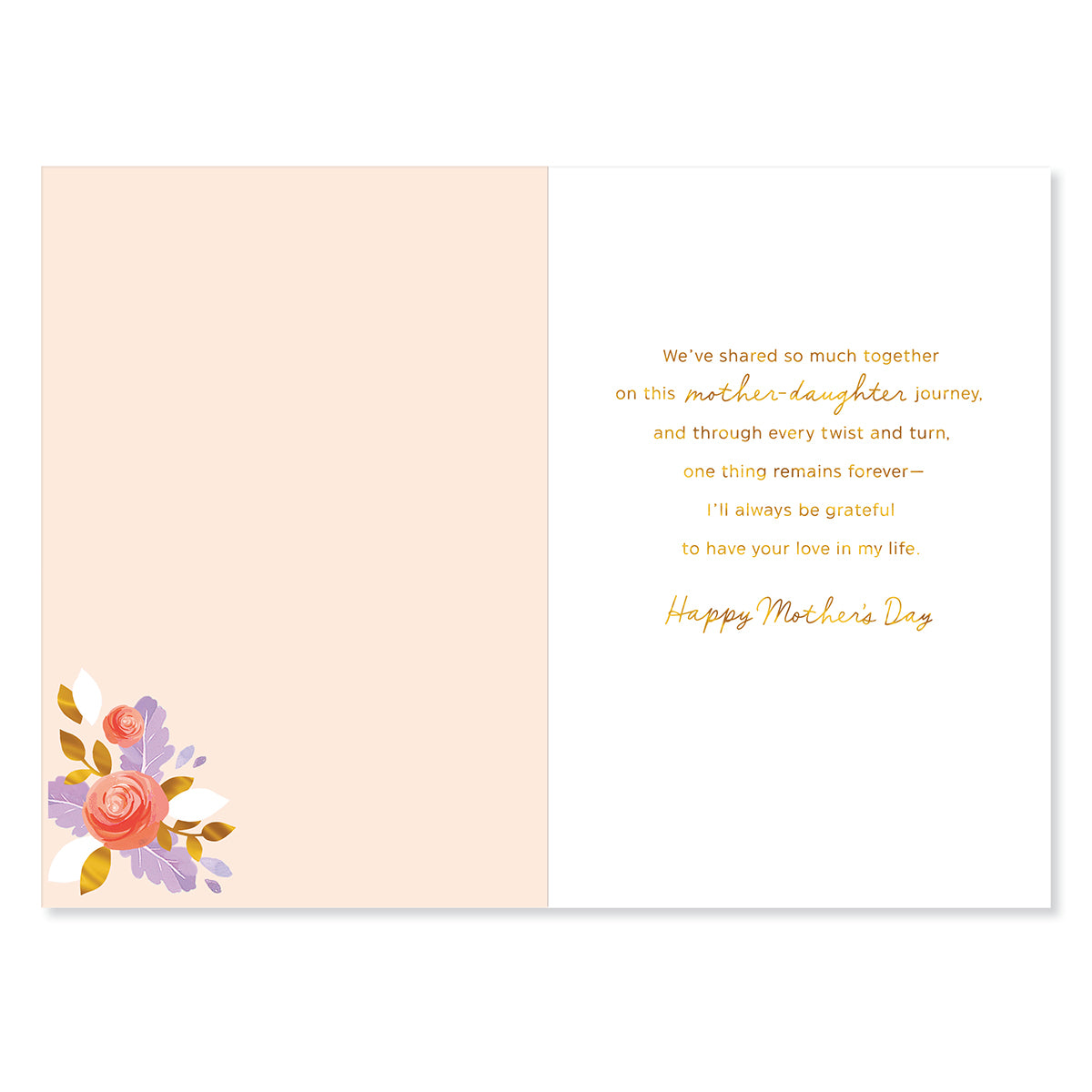 Hallmark Mother's Day Card - Mothers & Daughters, interior design with floral accents and heartfelt message for Mother's Day.