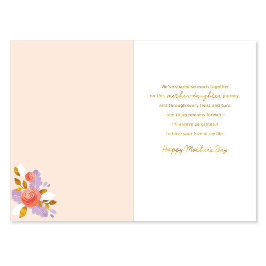 Hallmark Mother's Day Card - Mothers & Daughters, interior design with floral accents and heartfelt message for Mother's Day.
