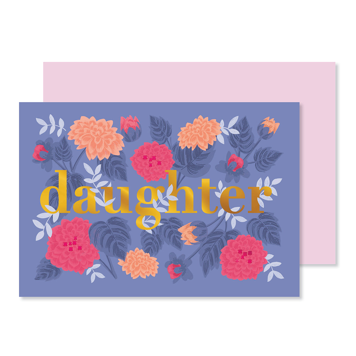 Hallmark Mother's Day Card For Daughter - A Joy featuring vibrant floral designs and gold foil text on a blue background.