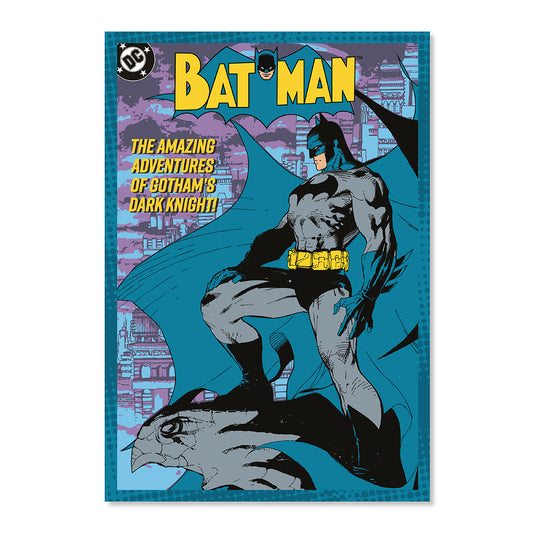 Hallmark DC™ Batman™ Comic Book Greeting Card featuring a comic cover design with Batman and Gotham's skyline in vibrant colours.