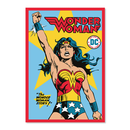 Hallmark DC™ Wonder Woman™ Comic Book Greeting Card featuring an illustration of Wonder Woman with a vintage comic book design.