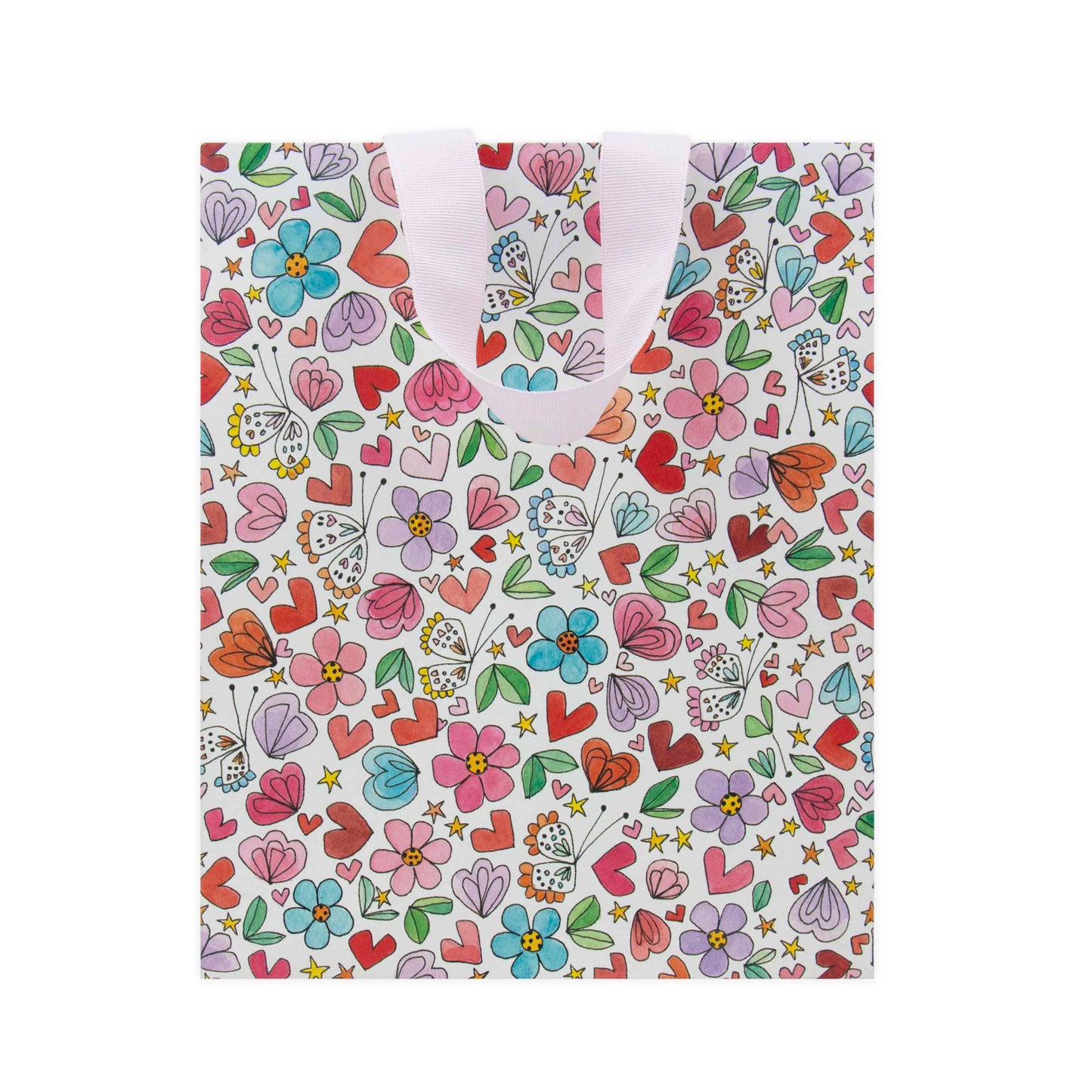 Hallmark x Love, Meredith Medium Gift Bag - Butterflies, Hearts, Stars & Flowers