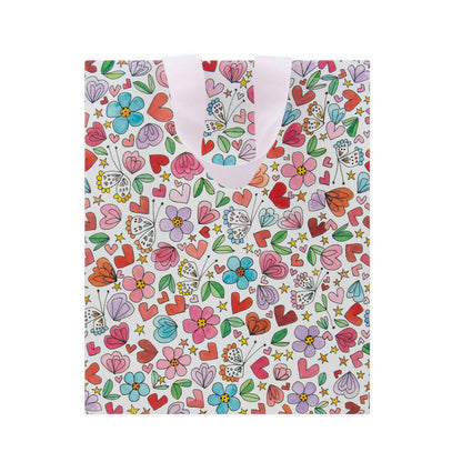 Hallmark x Love, Meredith Medium Gift Bag - Butterflies, Hearts, Stars & Flowers