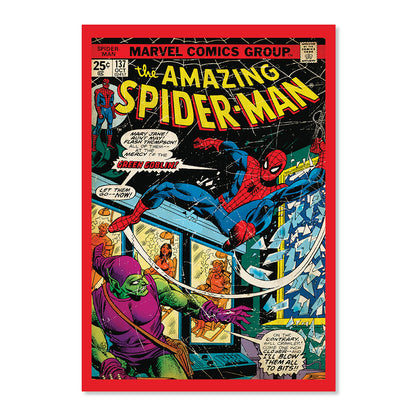 Hallmark MARVEL Spider-Man Comic Book Greeting Card featuring Spider-Man battling Green Goblin on a vibrant comic book cover.