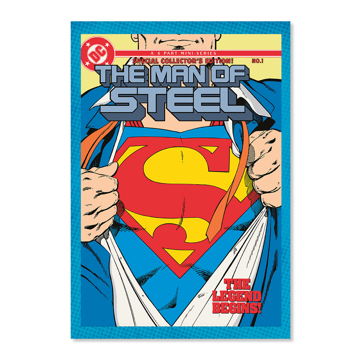 Hallmark DC™ Superman™ Comic Book Greeting Card featuring a comic cover design with Superman revealing his emblem.