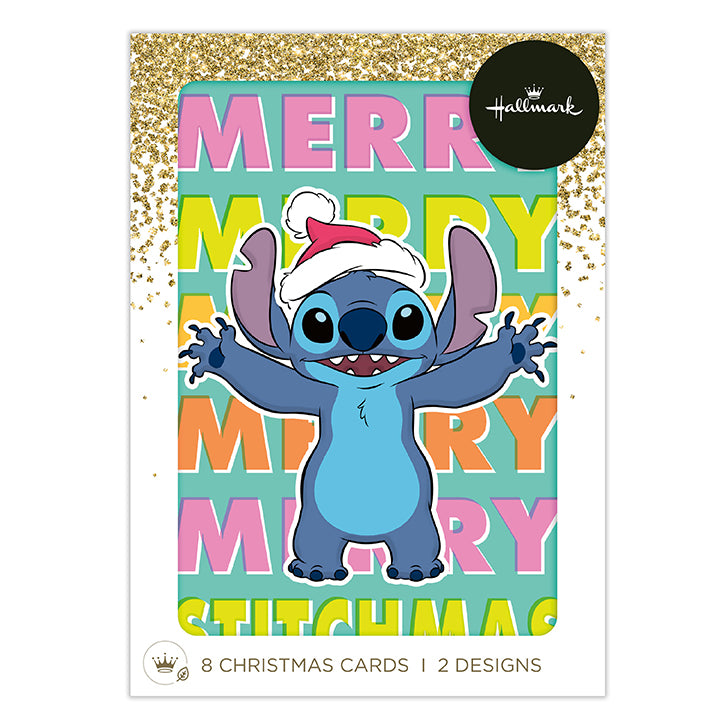 Hallmark Boxed Christmas Cards 8 Pack - Disney Stitch