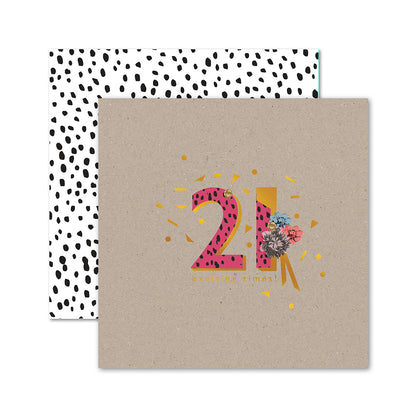 Hallmark 21st Birthday Card - Love, Luck & Laughter
