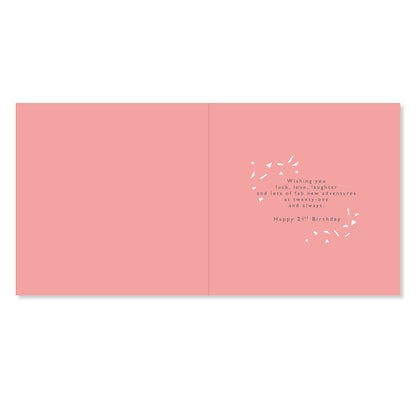 Hallmark 21st Birthday Card - Love, Luck & Laughter