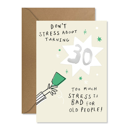 Hallmark 30th Birthday Card - Don't Stress!