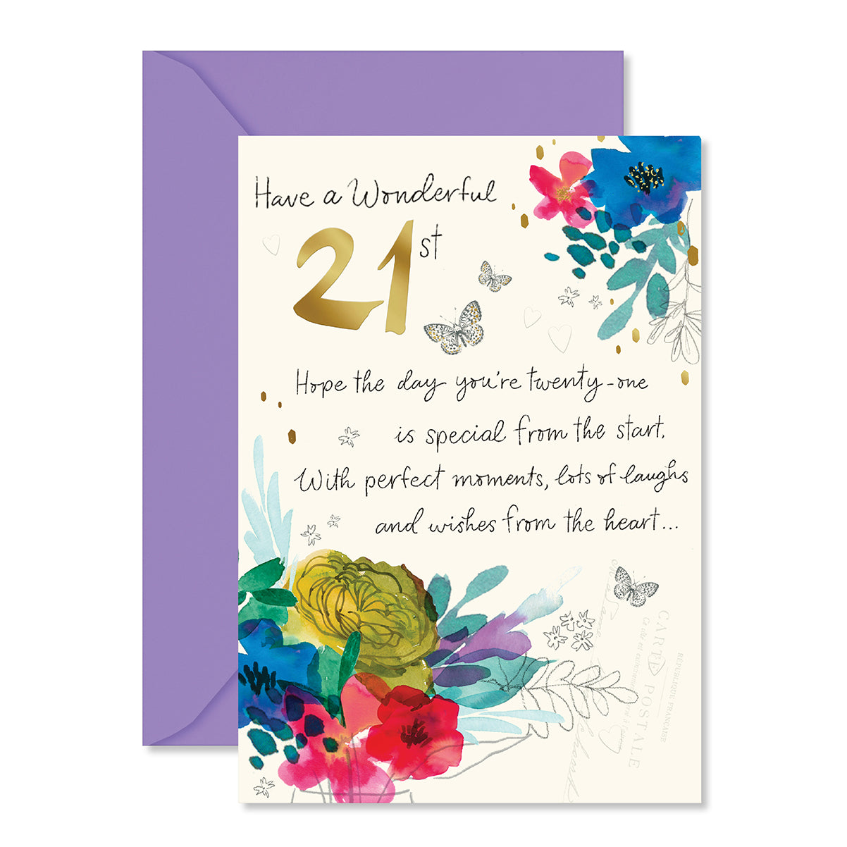 Hallmark 21st Birthday Card - Colourful Bouquet