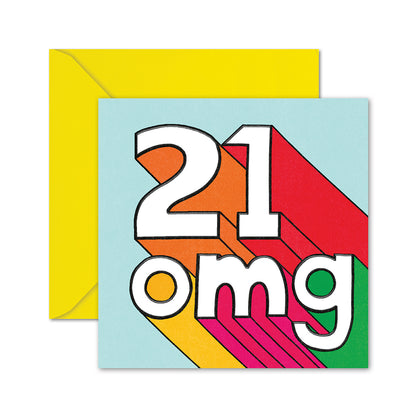 Hallmark 21st Birthday Card - OMG