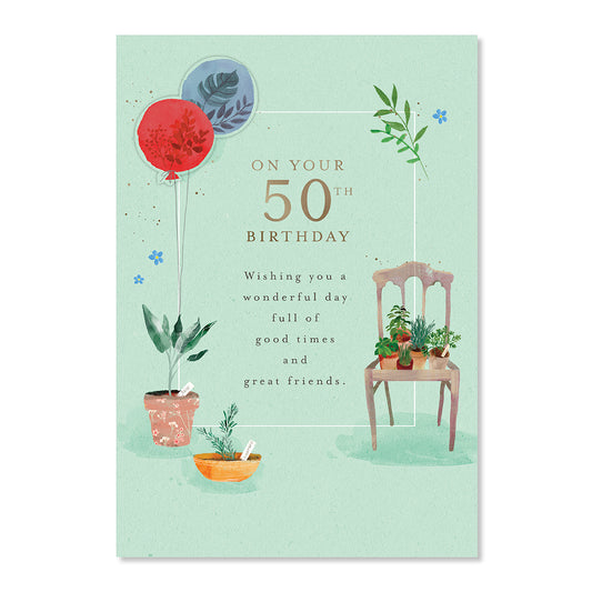 Hallmark 50th Birthday Card - Enjoy Yourself