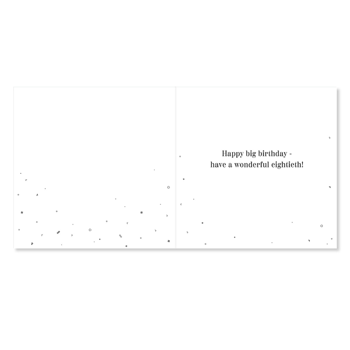 White card with black text 'Happy birthday - have a fantastic ninetieth!' on a white background