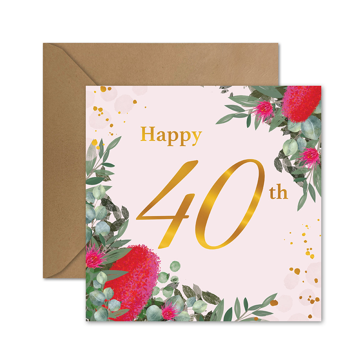 Hallmark 40th Birthday Card - Australian Flora