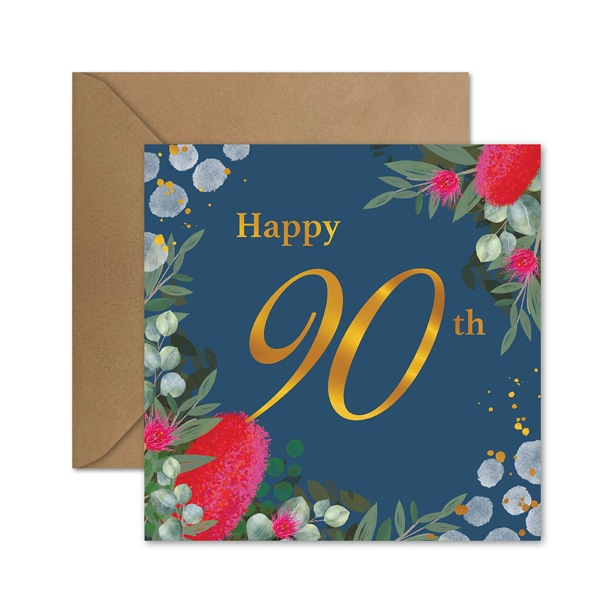 Hallmark 90th Birthday Card - Australian Flora