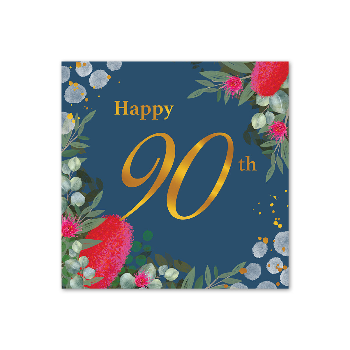 Hallmark 90th Birthday Card - Australian Flora