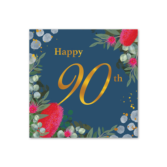 Hallmark 90th Birthday Card - Australian Flora