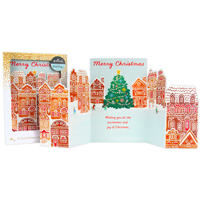 Hallmark Boxed Christmas Cards 8 Pack - Gingerbread Village