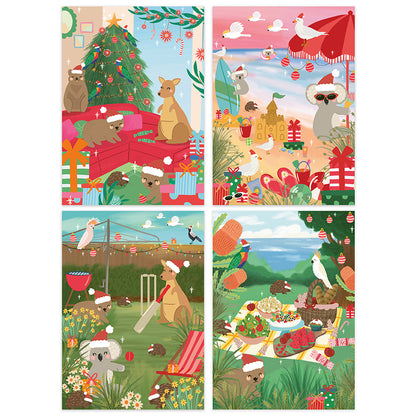 Hallmark x Christie Williams Boxed Christmas Cards 16 Pack - Australian Summer