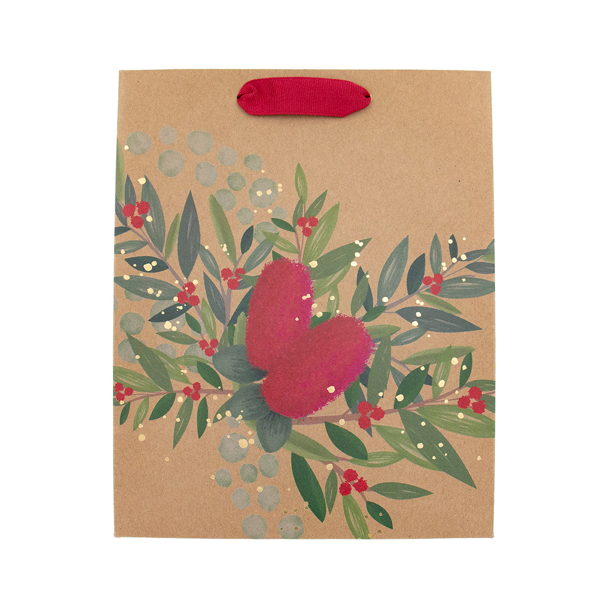 Hallmark Medium Gift Bag - Red Bottlebrush