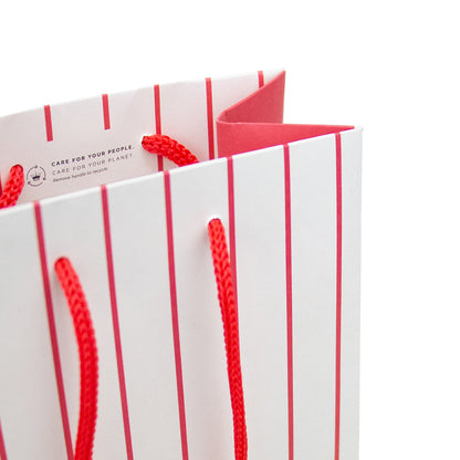 Hallmark Bottle Gift Bag - Red & White Stripe