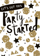 Contemporary Birthday Graphic Stars Sparkle Party Started