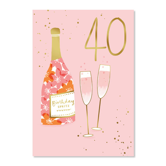 Hallmark 40th Birthday Card - Birthday Spritz