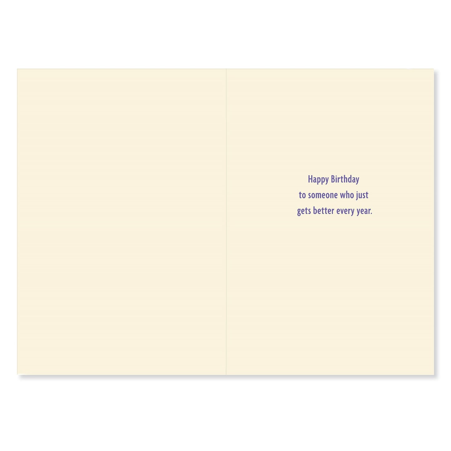 Connections from Hallmark 40th Birthday Card - Fantastic 40, inside view showing birthday message in purple text, cream background.