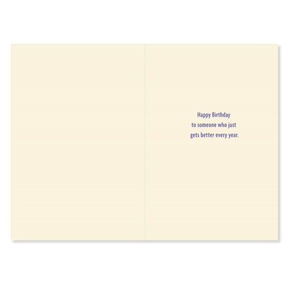 Connections from Hallmark 40th Birthday Card - Fantastic 40, inside view showing birthday message in purple text, cream background.