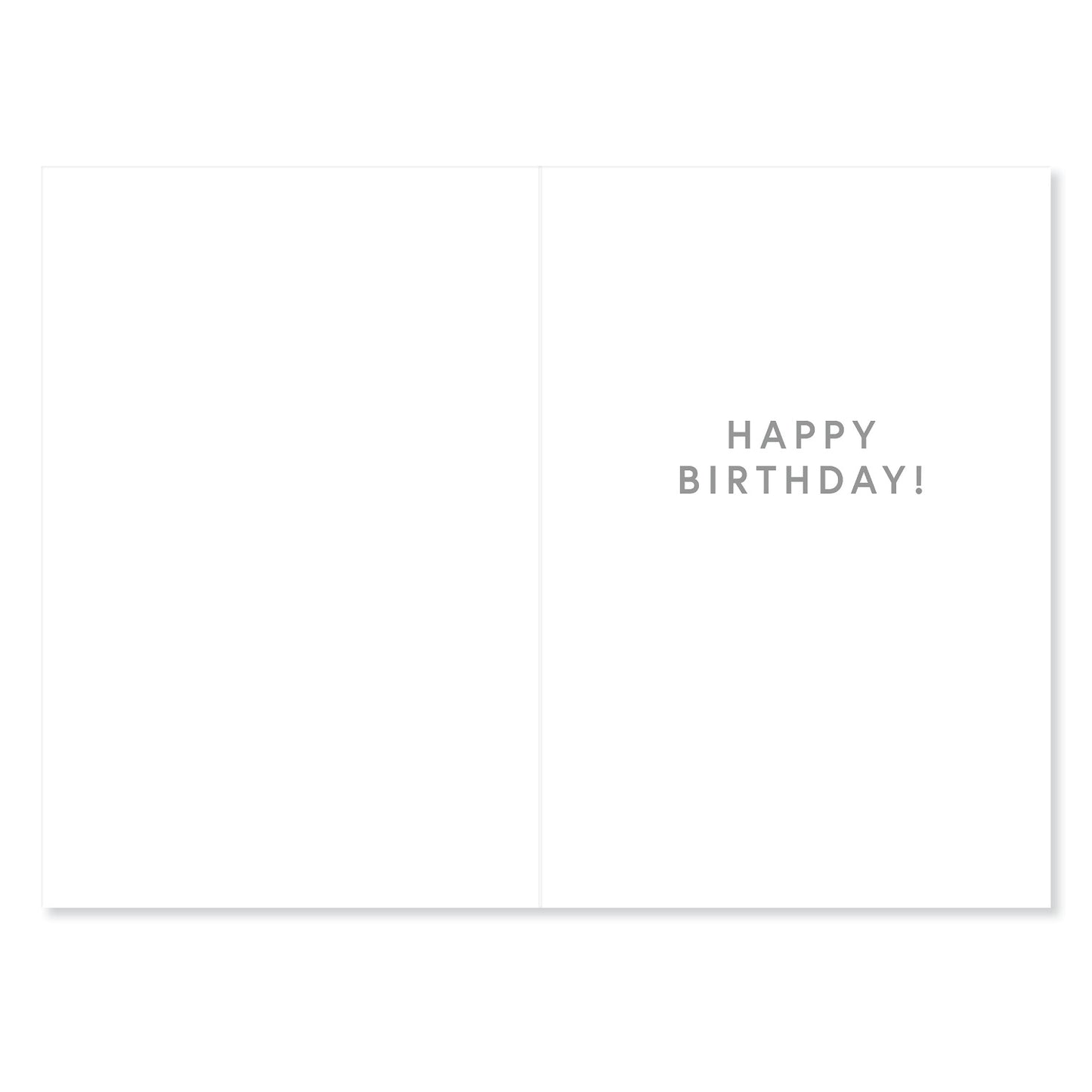Connections from Hallmark 40th Birthday Card - TIME TO CELEBRATE interior with message 'HAPPY BIRTHDAY!' printed in grey.