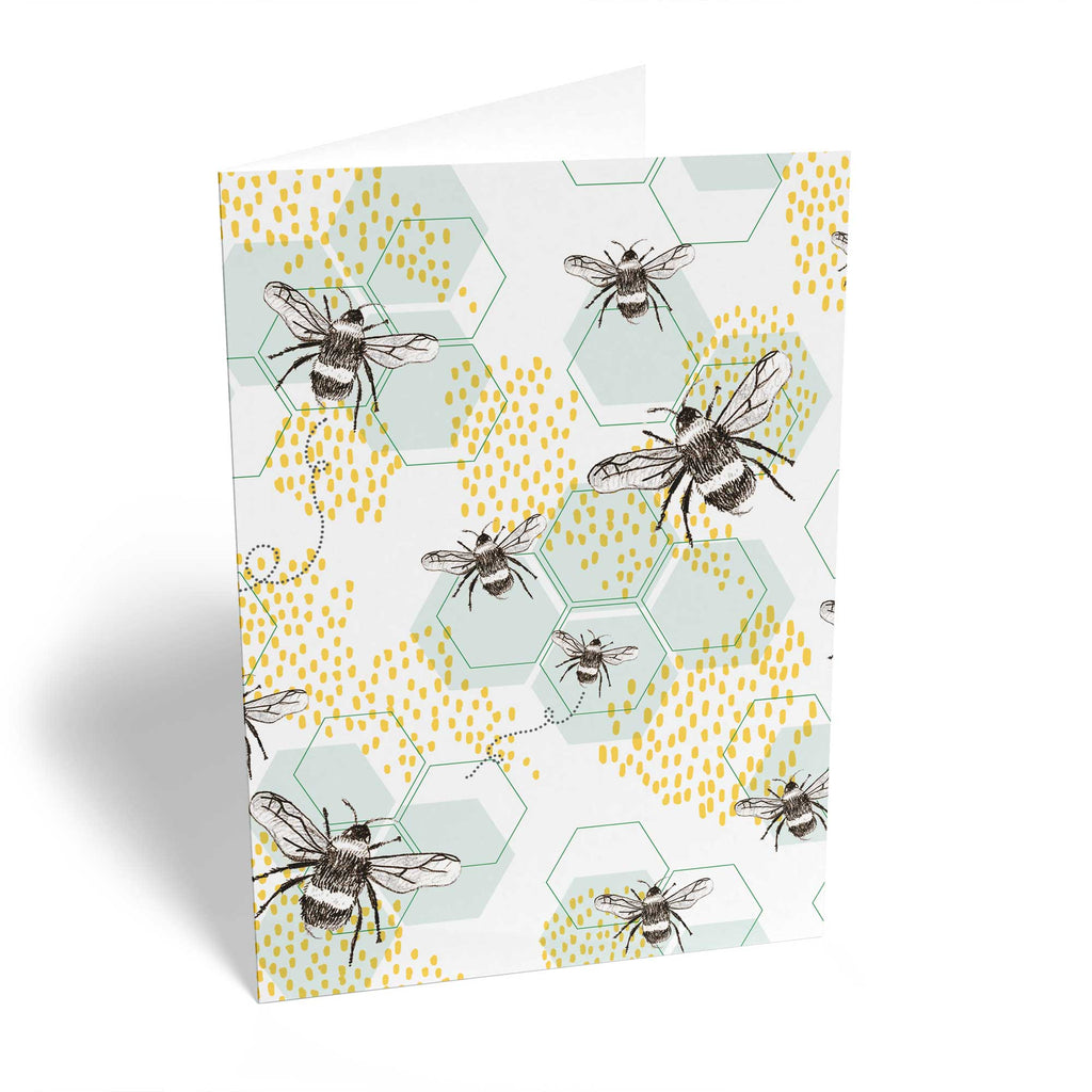 Bumble Bees Flowers Pattern