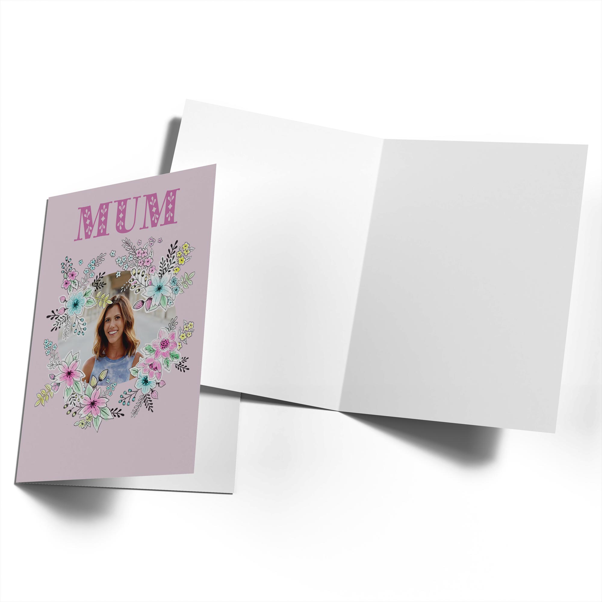 Mum Photo Upload Oval Frame Floral Design