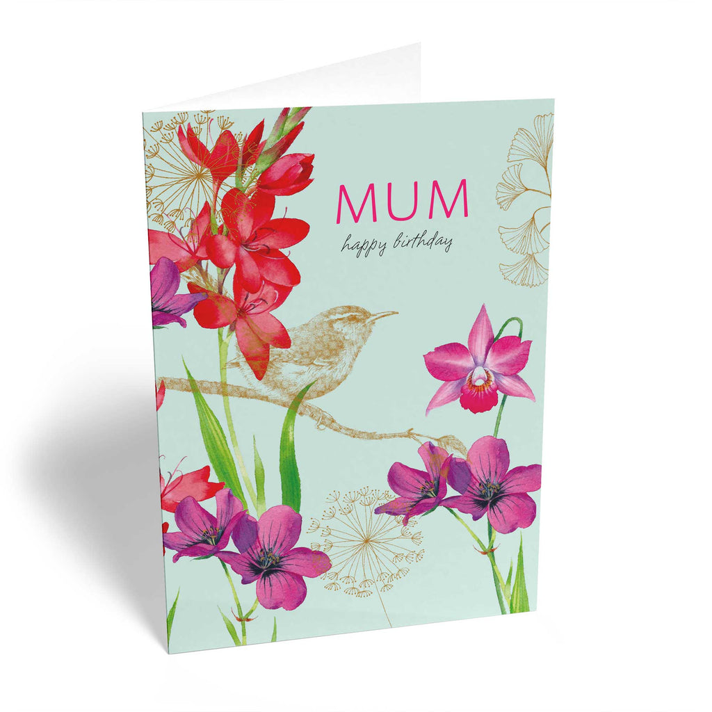 Mum Classic Flowers Bird Design