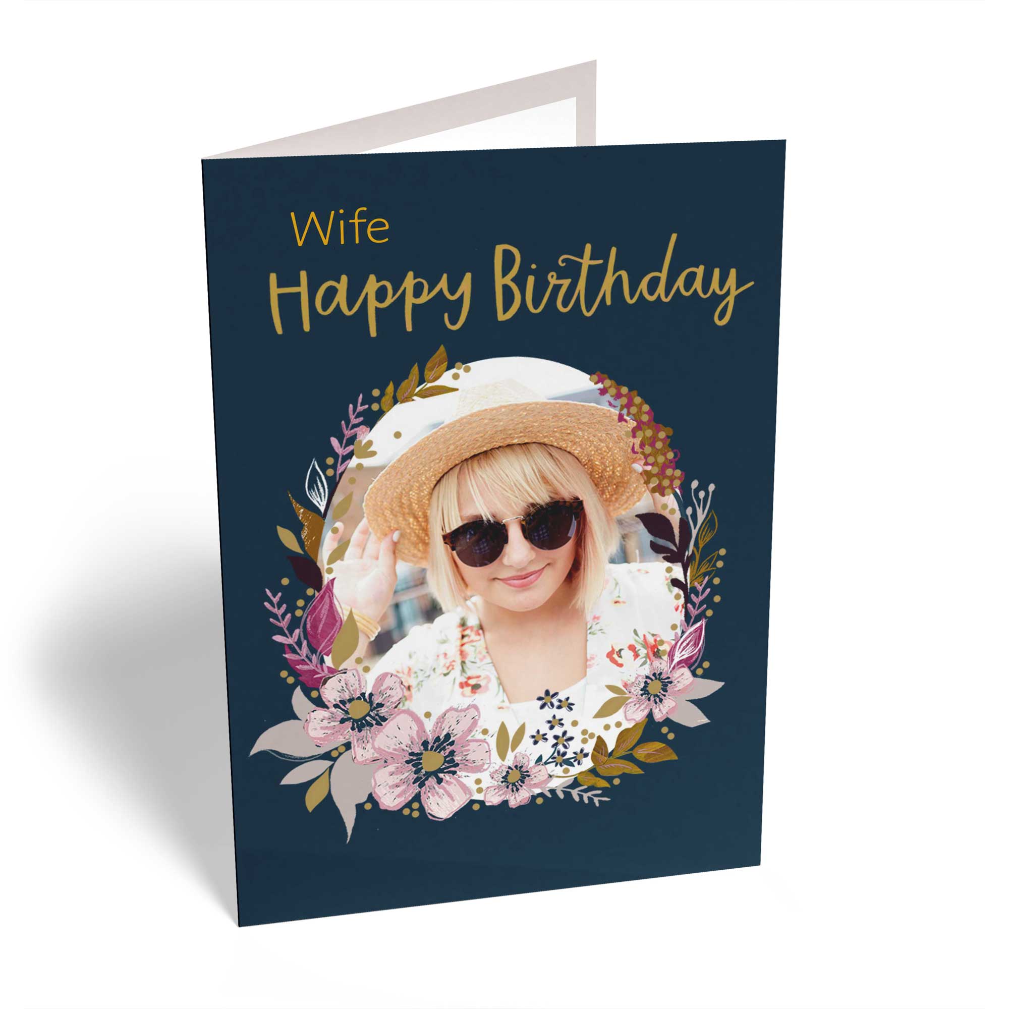 Wife Birthday Happy Photo Upload Oval Frame