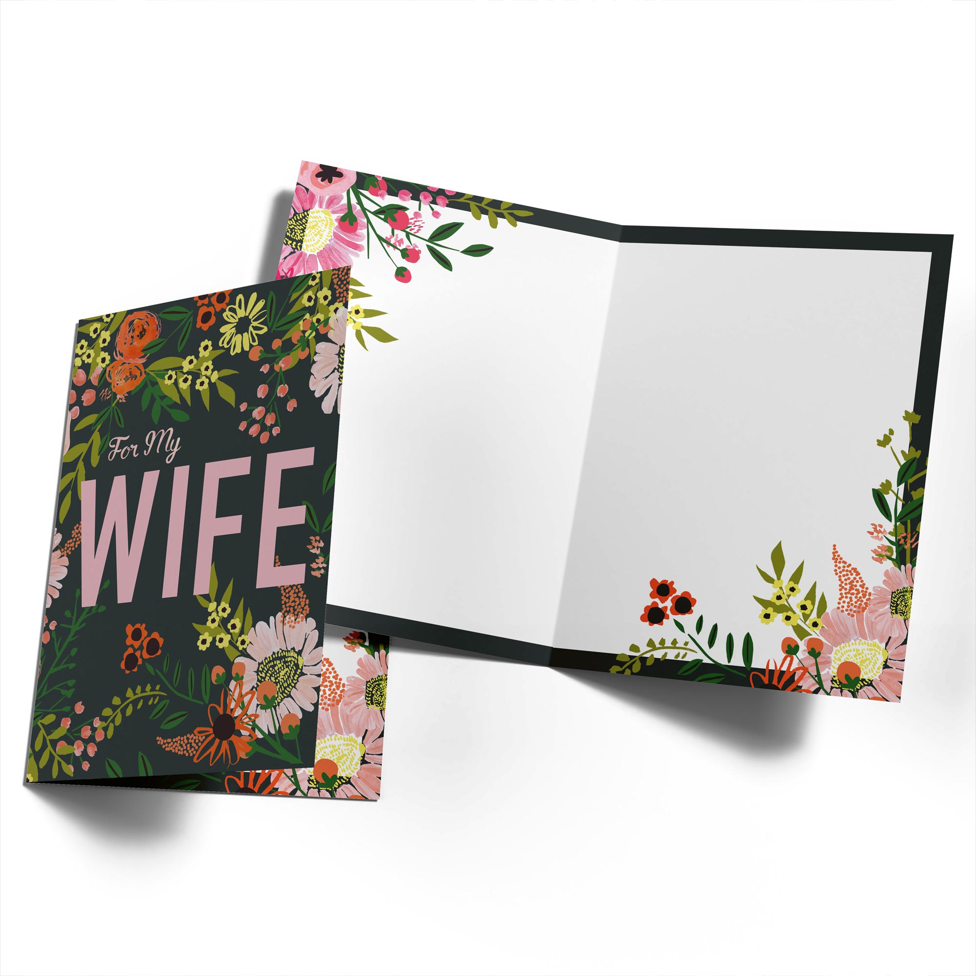 Wife Classic Text Floral Pattern