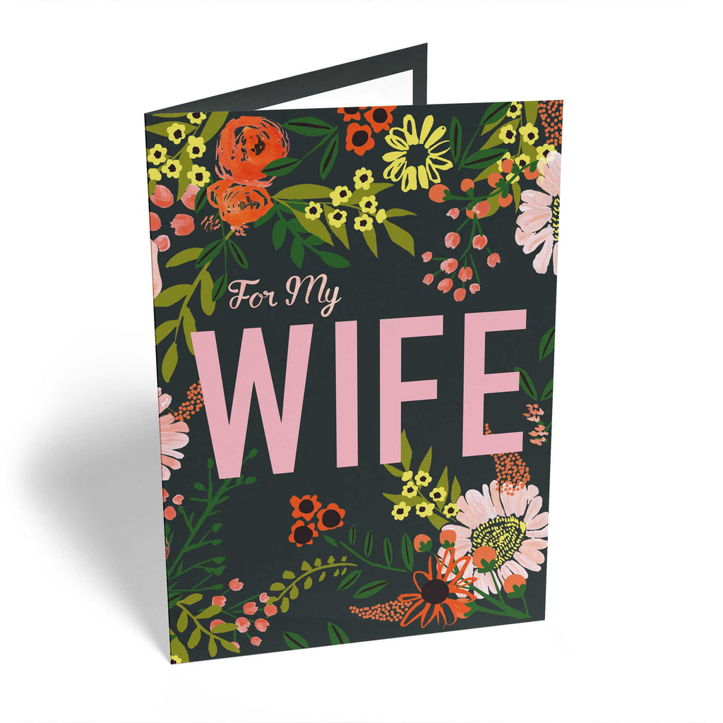 Wife Classic Text Floral Pattern